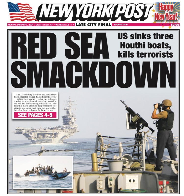 伊朗派遣军舰穿越红海在美国杀死10人后赞扬勇敢的胡塞武装