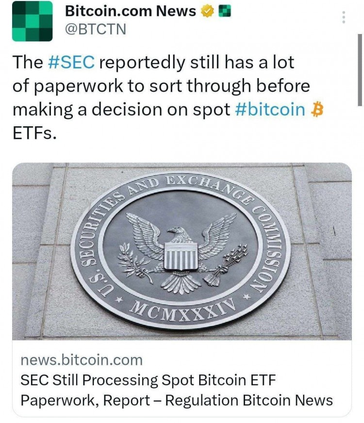 比特币暴跌 Matripox 预测 SEC 将在一月份拒绝现货 BitcoinETF 刚刚发布：加密