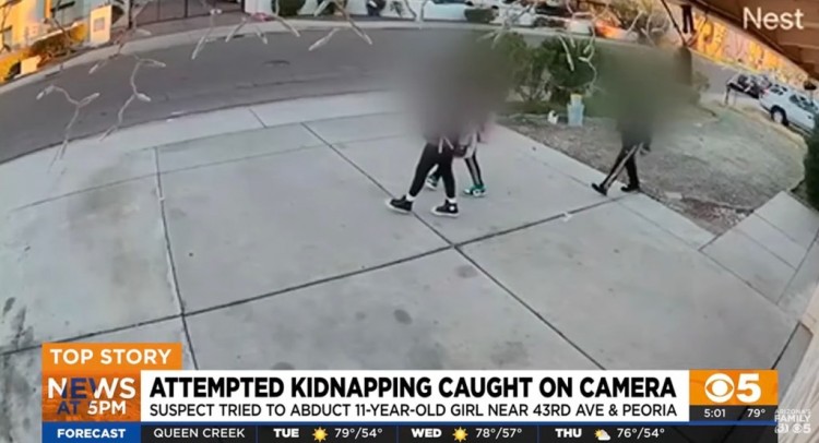 视频显示亚利桑那州11岁女孩步行上学时逃脱了绑架嫌疑人